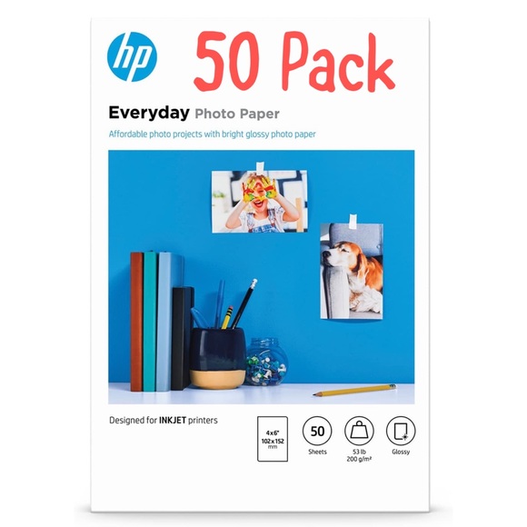 50 Pack! 4x6 HP Glossy Photo Print Paper for Inkjet printers!